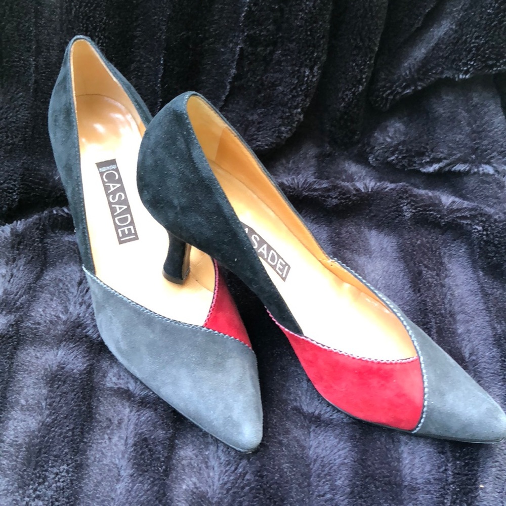 Casadei made in Italy suede tricolor pumps 7.5 B